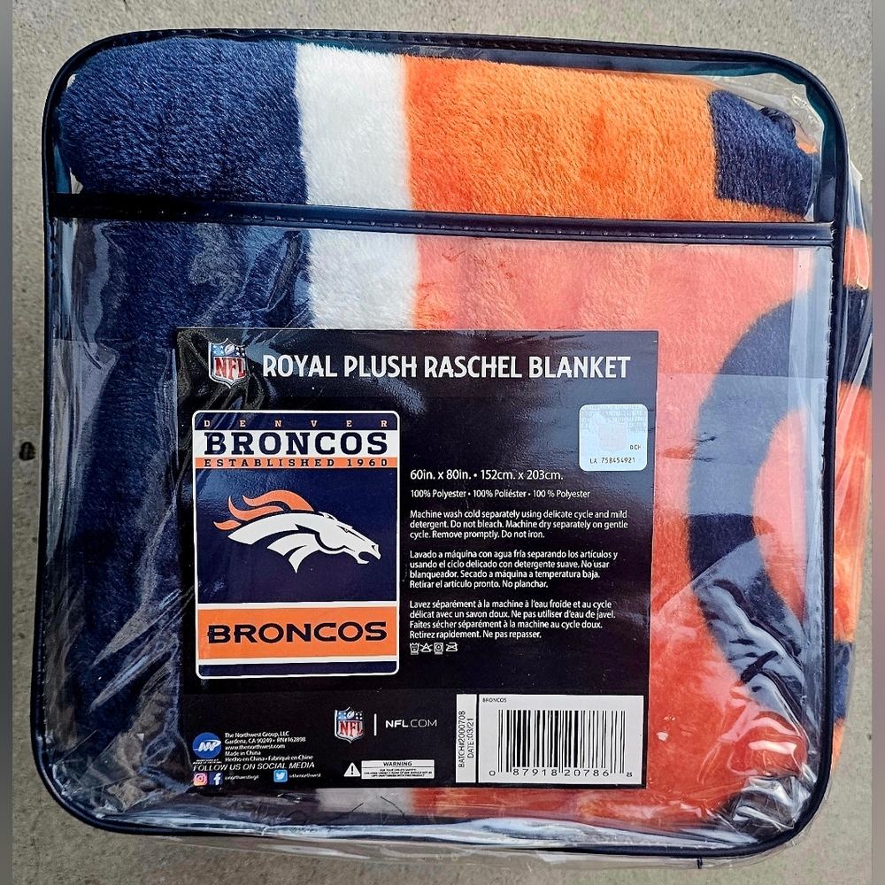TWIN SIZE DENVER BRONCOS BLANKET